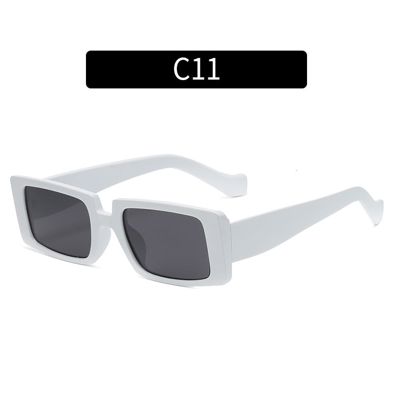 Bold Angular Contrast Frame Sunglasses