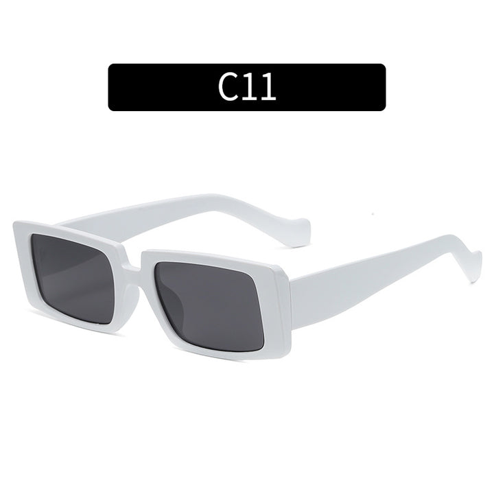 Bold Angular Contrast Frame Sunglasses