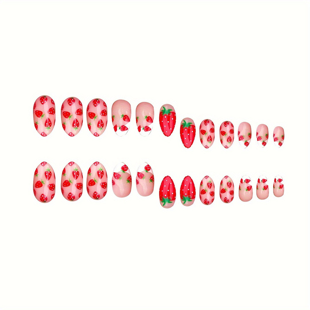 Strawberry-Themed Press-On Nail Set Kalsten
