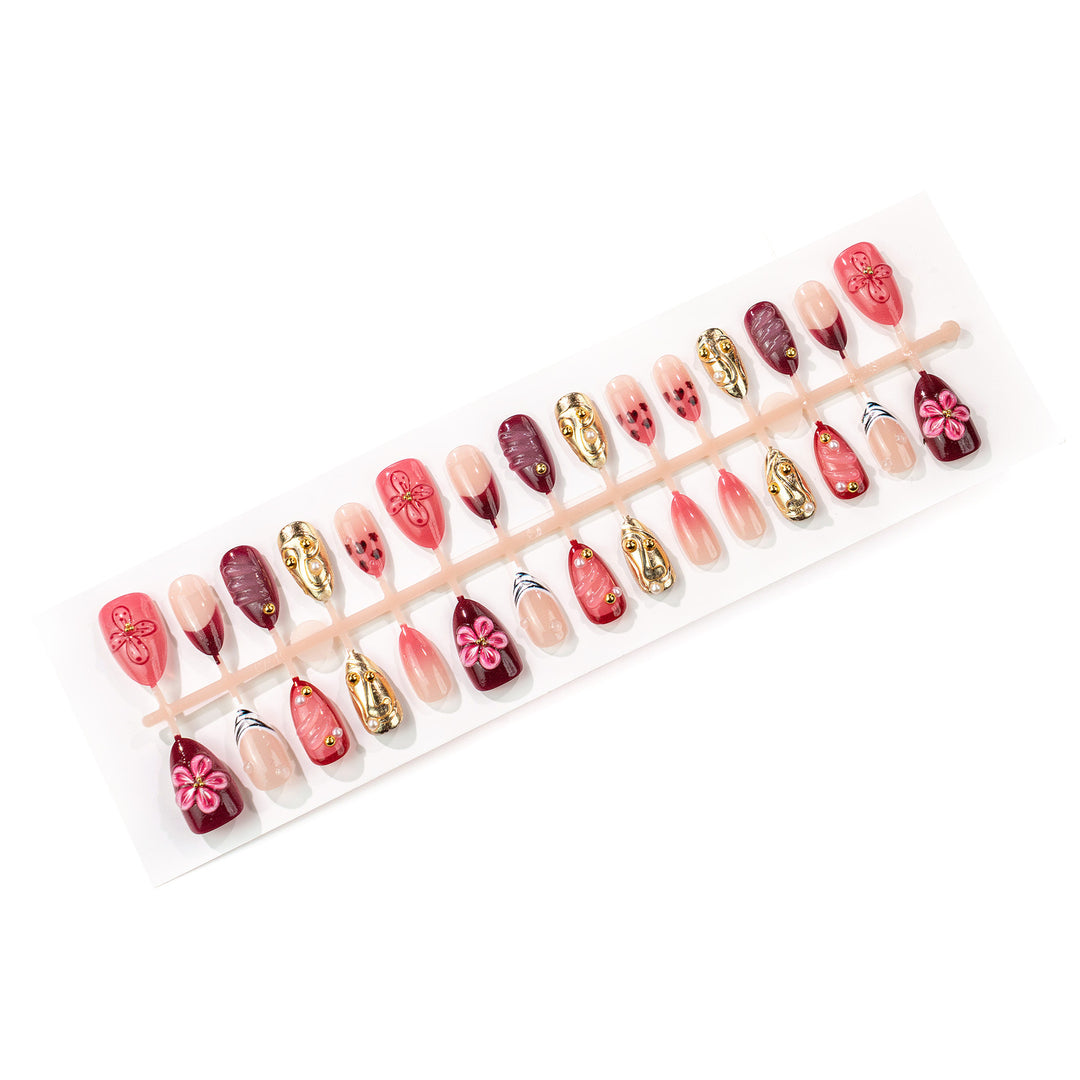 Decorative Floral Press-On Nail Art Set Kalsten 1790636707