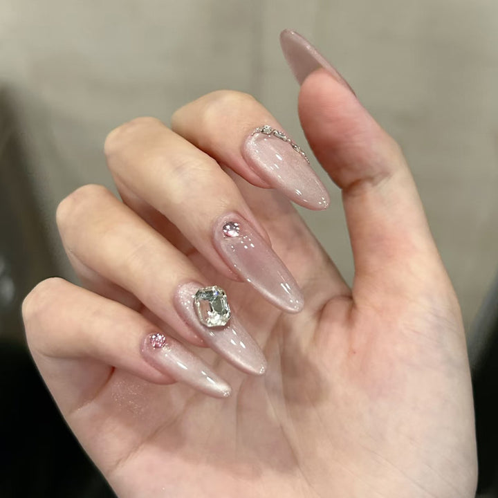 Elegant Stiletto Press-On Nail Art Set with Glittering Accents Kalsten