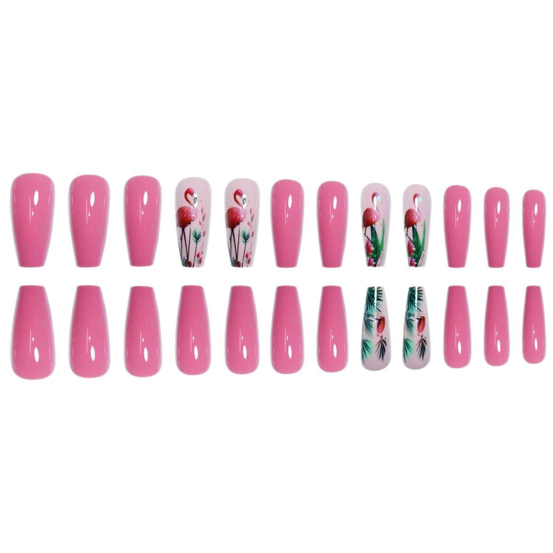 Floral Flamingo Press-On Nail Extensions Kalsten