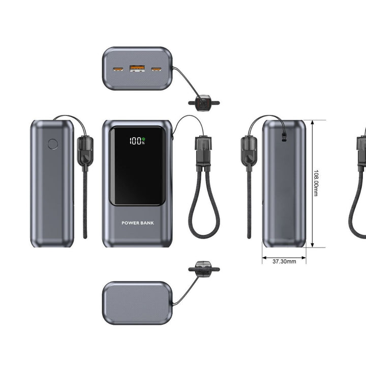 Portable power bank with digital charge indicator and compact design Kalsten