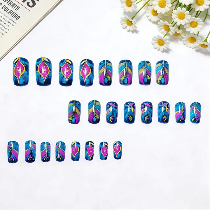 Artificial nails with elegant feather design Kalsten