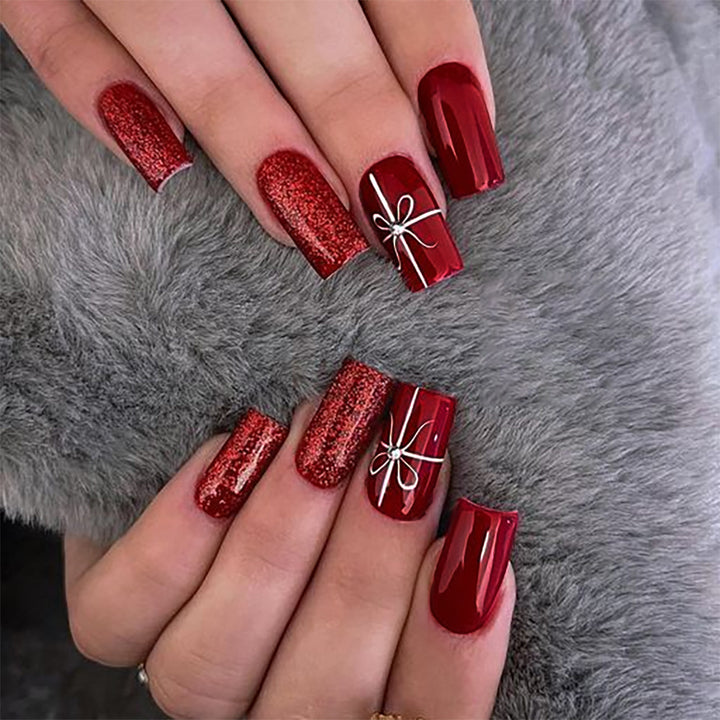 Artistic Glittery Press-On Nail Set Kalsten