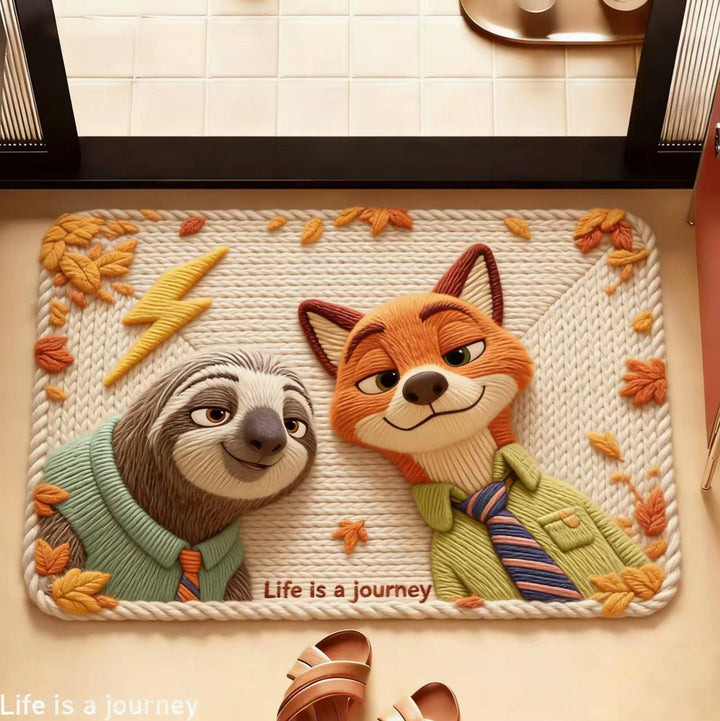 Cartoon Character Plush Mat for Interiors