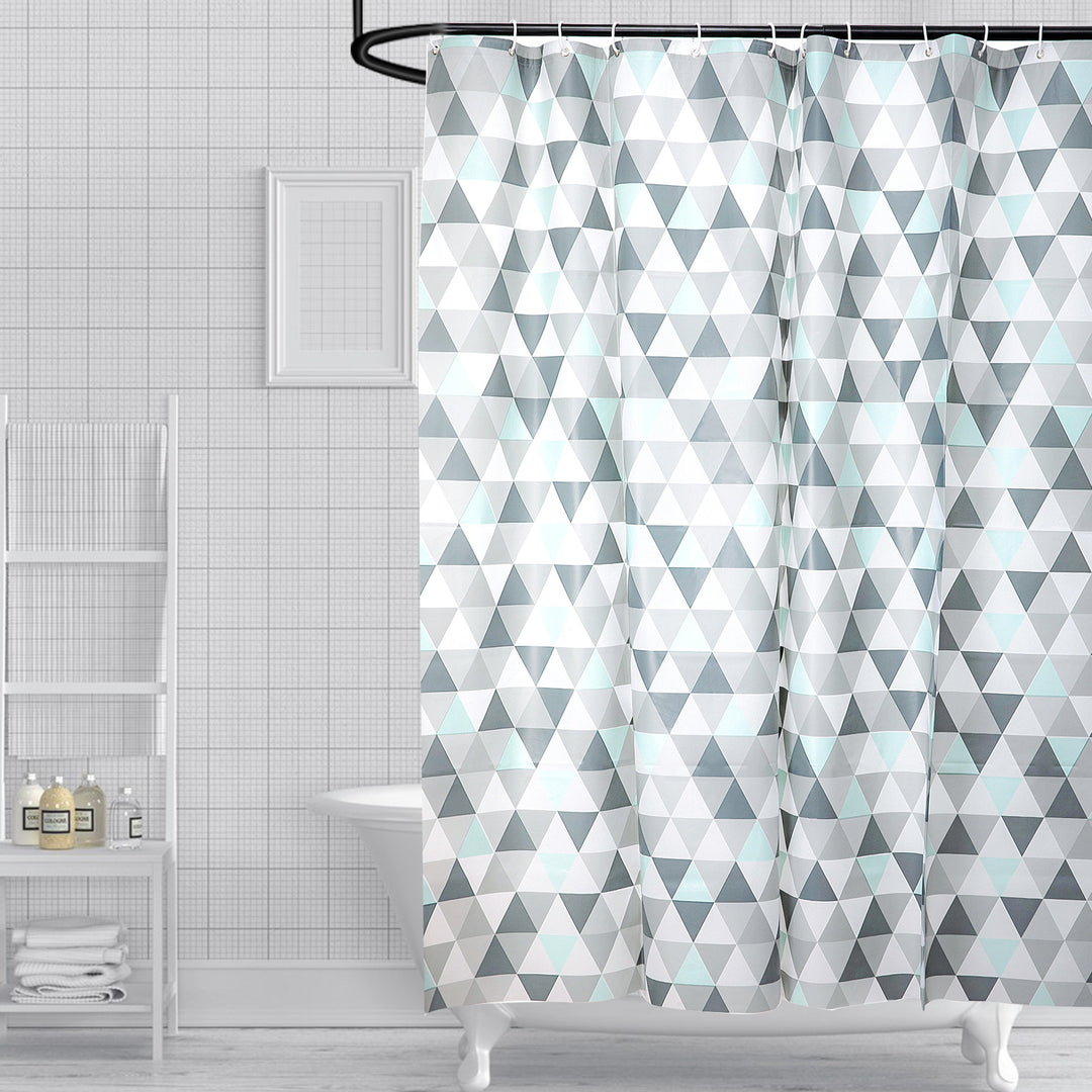 Geometric Triangle Pattern Shower Curtain Kalsten