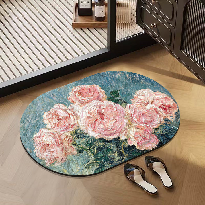 Artistic Floral Design Mat