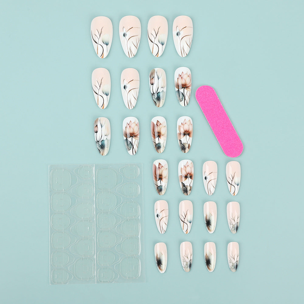 Artificial nail set with floral and artistic motifs Kalsten