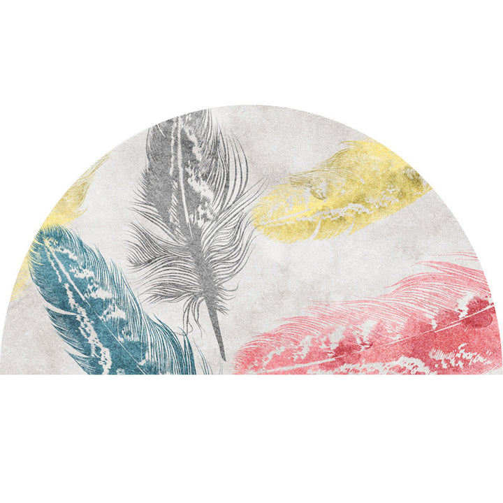 Geometric Patterned Half-Round Area Mat