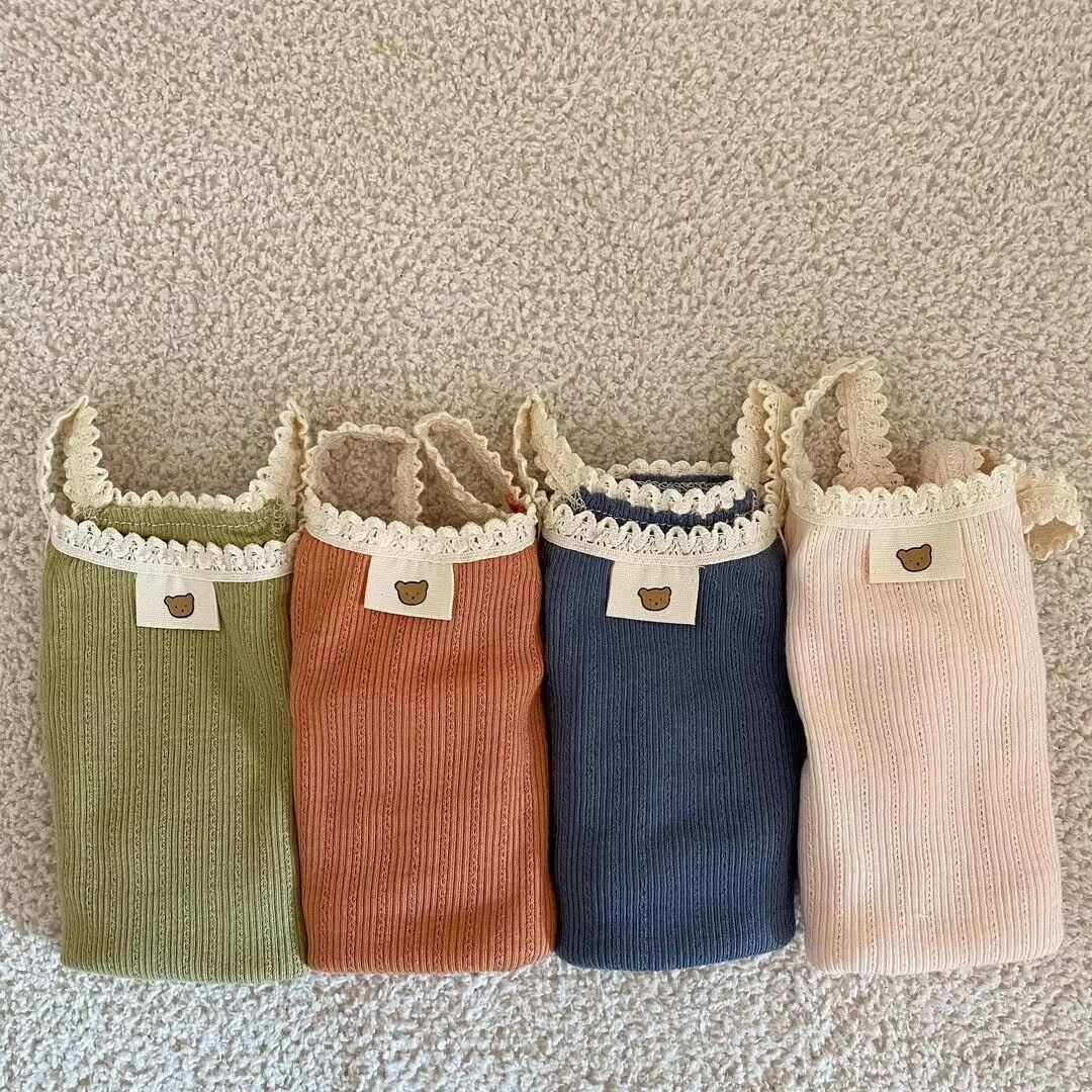 Small Dog Ribbed Lace-Trim Bodysuit Harness Tee