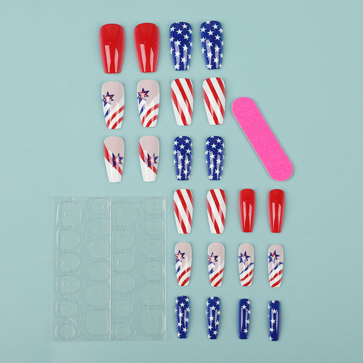 Artful nail tips in patriotic design Kalsten