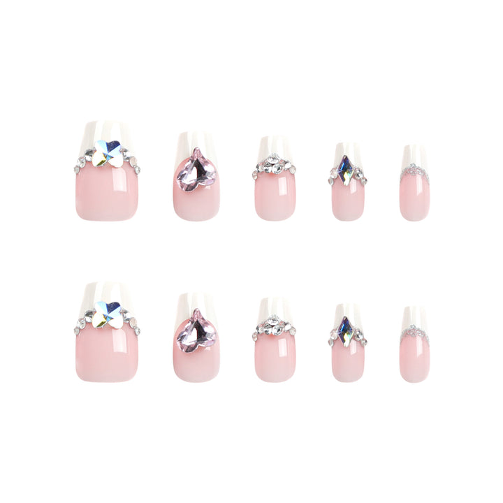 Artistic Nail Extensions with Gemstone Decorations Kalsten