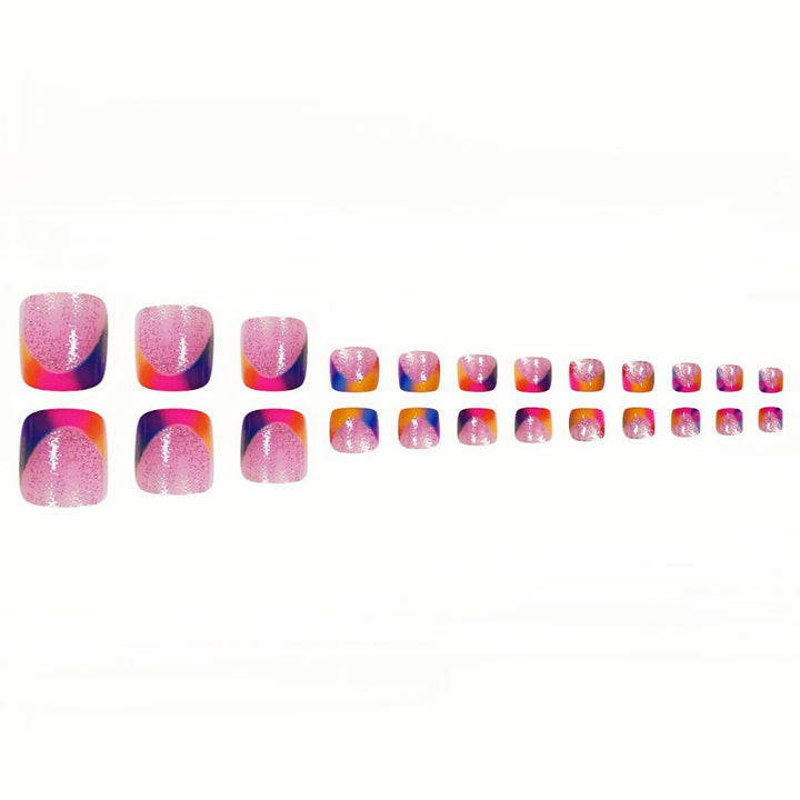 Vibrant Geometric Press-On Toe Nails Kalsten