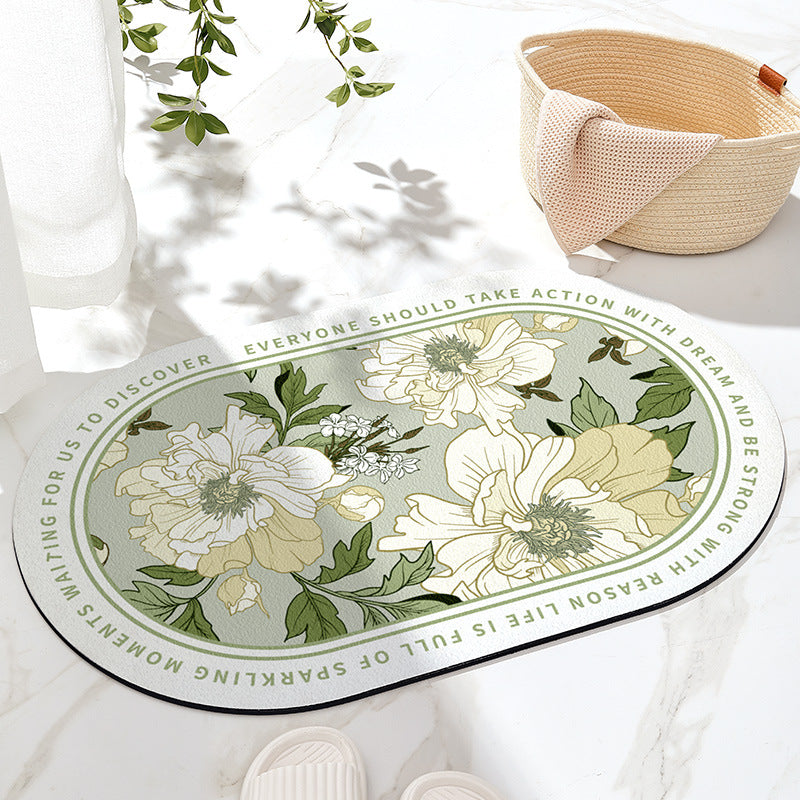 Floral Inspirational Bath Mat