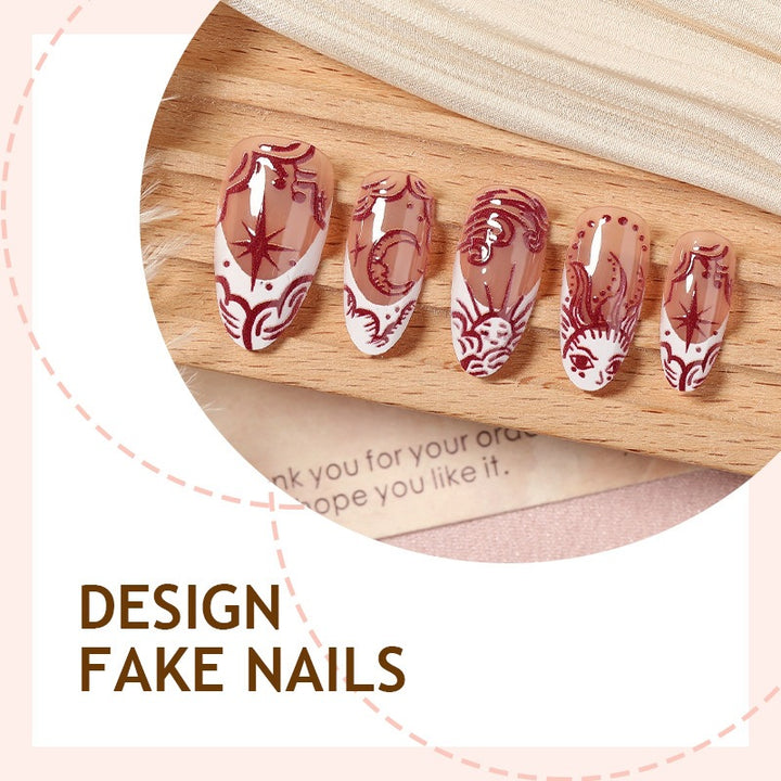 Nail art set with floral design and delicate embellishments Kalsten