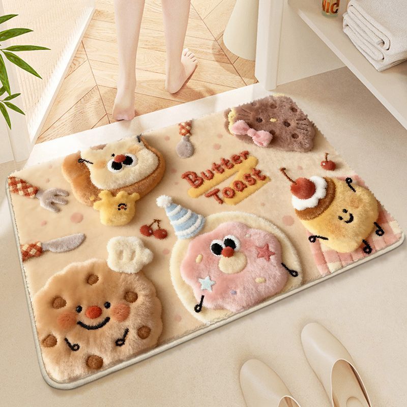 Cute Bear Theme Plush Bath Mat
