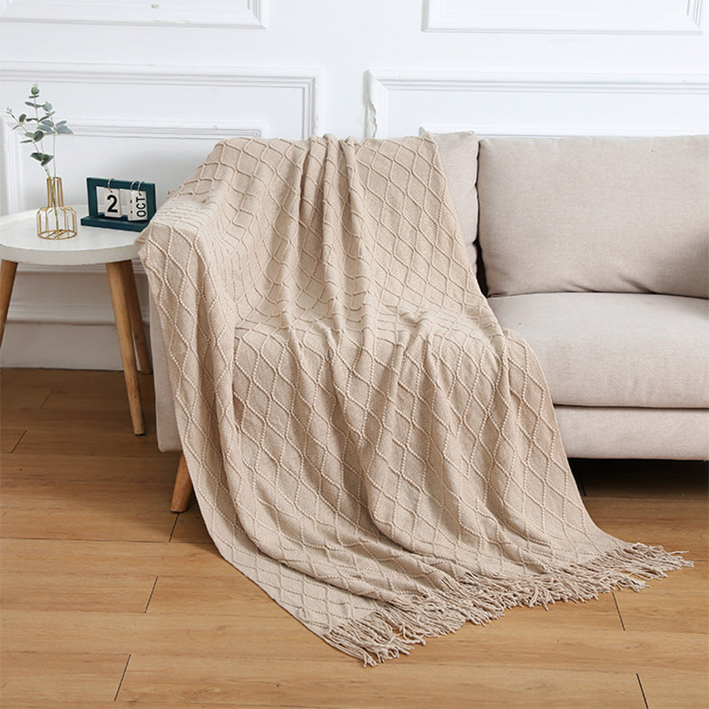 Luxurious Textured Knit Throw Blanket Kalsten