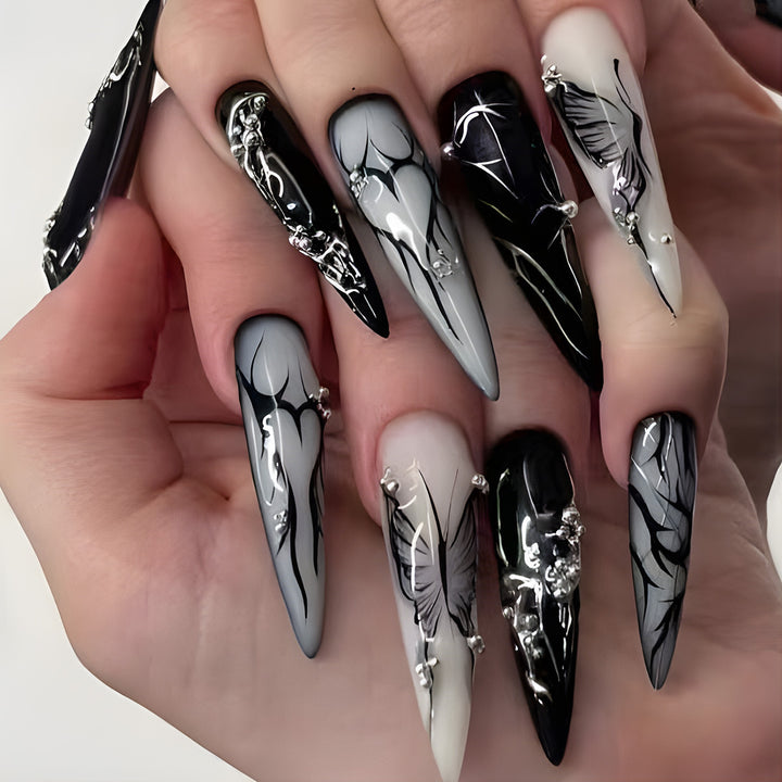 Gothic-Inspired Stiletto Press-On Nails Kalsten