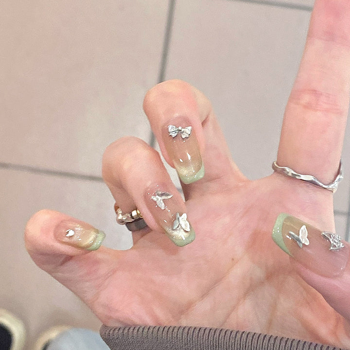 Elegant Artificial Nails with Butterfly Design Kalsten