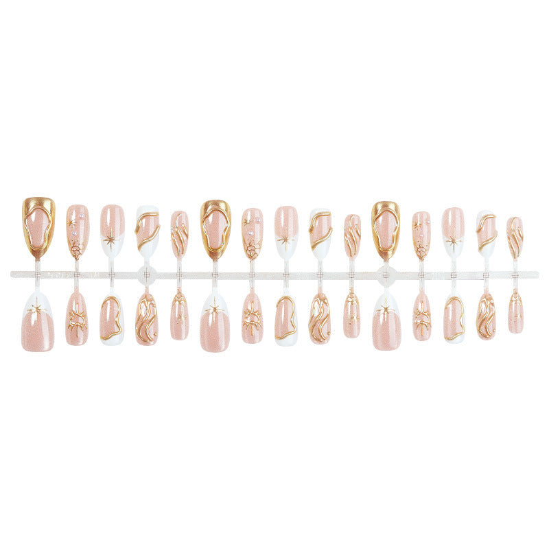 Artificial nail set with luxurious gold accents Kalsten