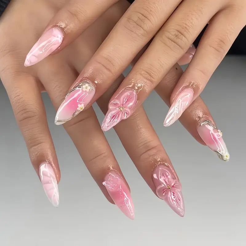 Decorative Floral Nail Art Extensions Kalsten