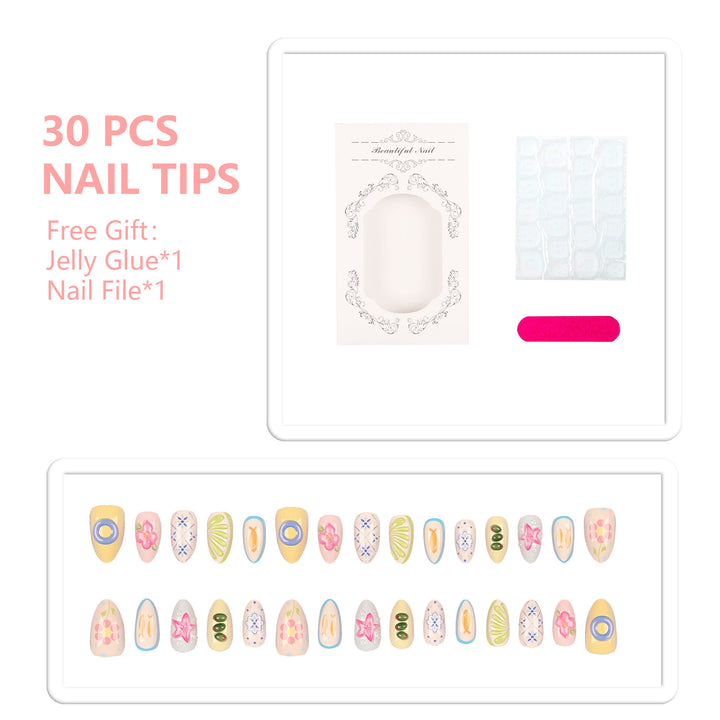 Artistic Decorative Press-On Nail Set
