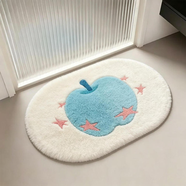 Decorative Apple Themed Bath Mat for Home