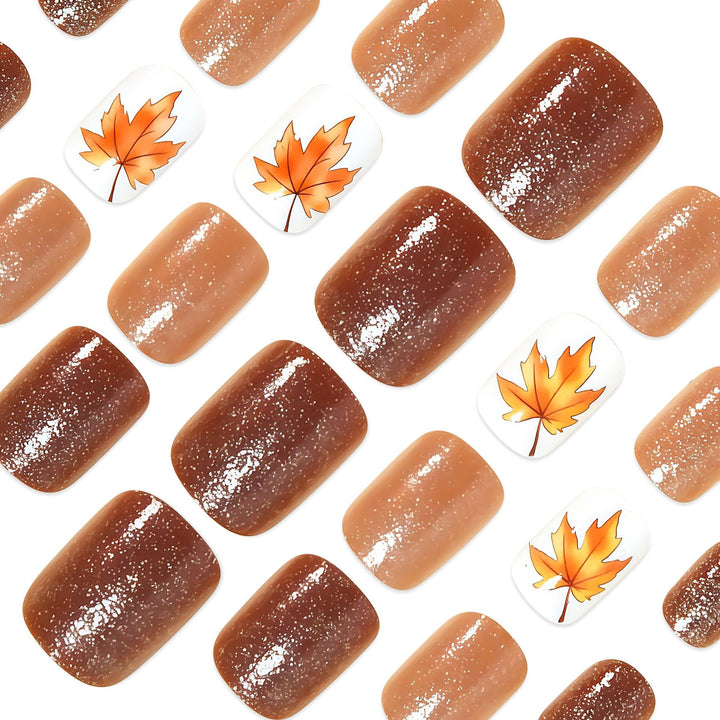 Autumn Leaf Press-On Nail Art Kalsten