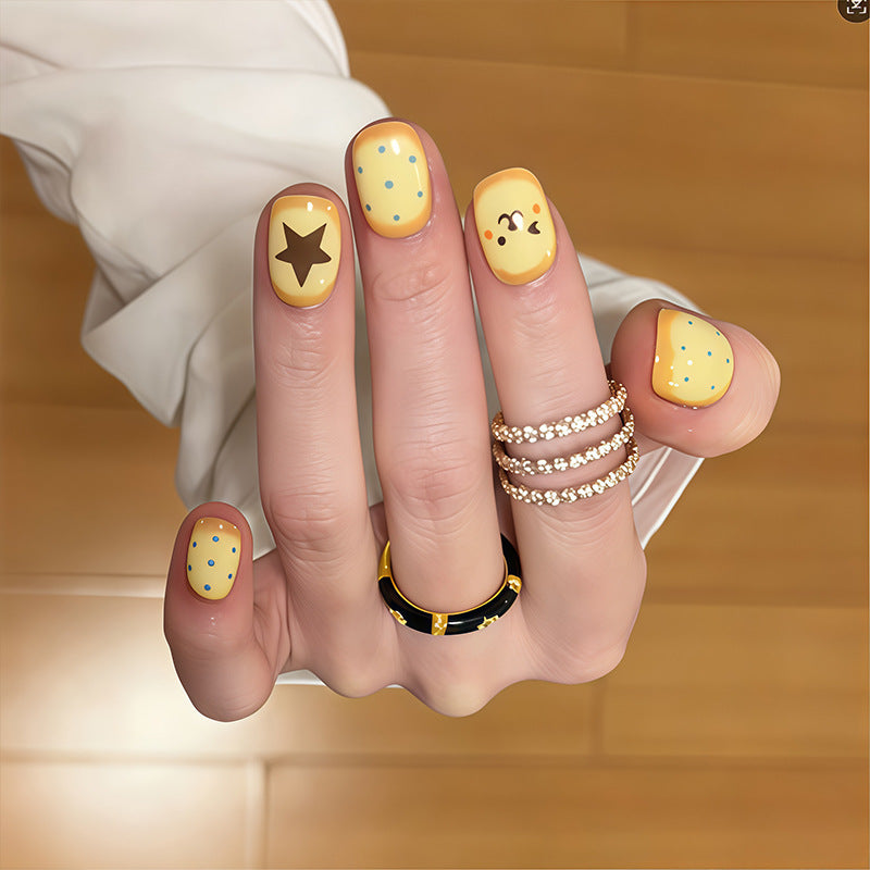 Artistic Press-On Nail Set with Playful Character Designs Kalsten
