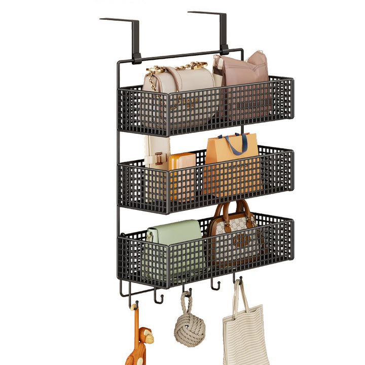 Overdoor Mesh Storage Organizer with Hooks