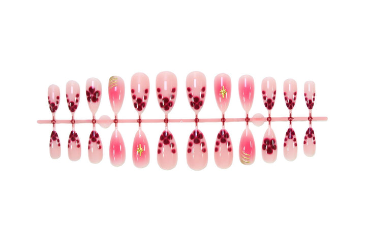 Artificial nails with elegant flower and glitter patterns Kalsten