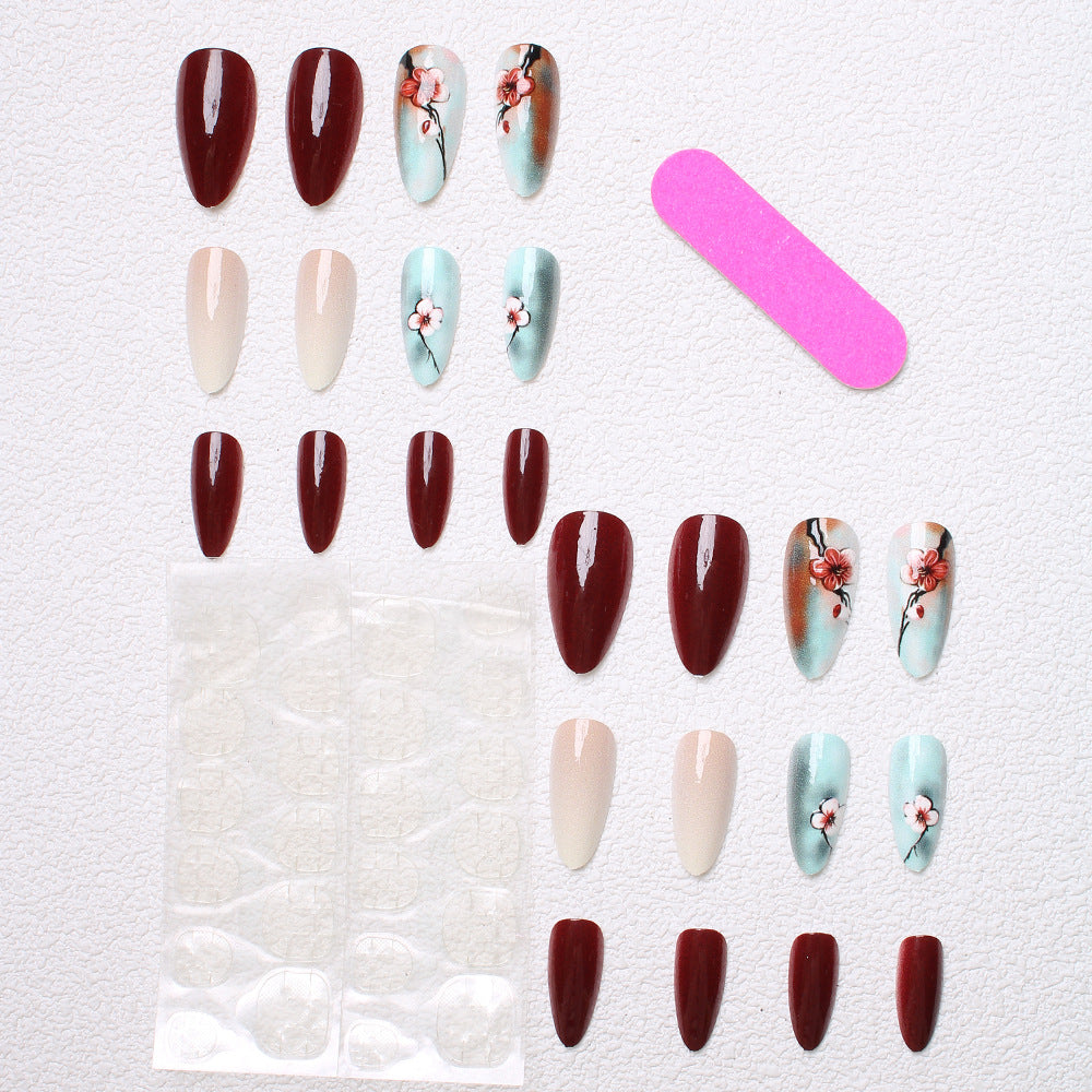 Artistic Floral Press-On Nail Designs Kalsten