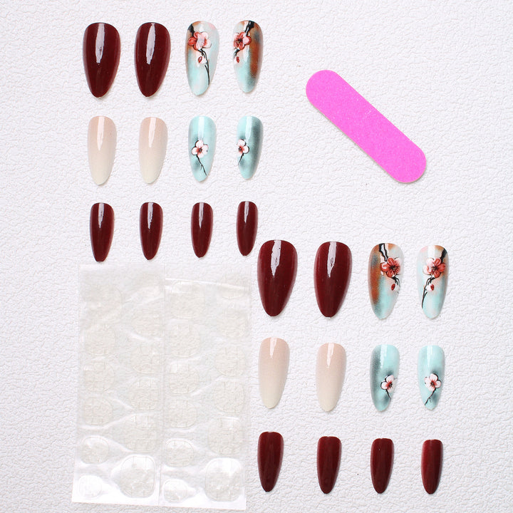 Artistic Floral Press-On Nail Designs Kalsten
