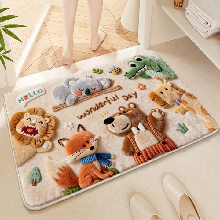 Decorative Plush Dog-Themed Area Rug