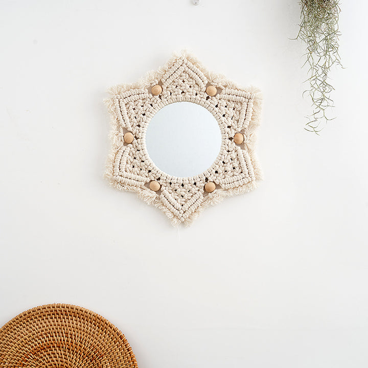 Macramé Decorative Star-Shaped Wall Mirror Kalsten