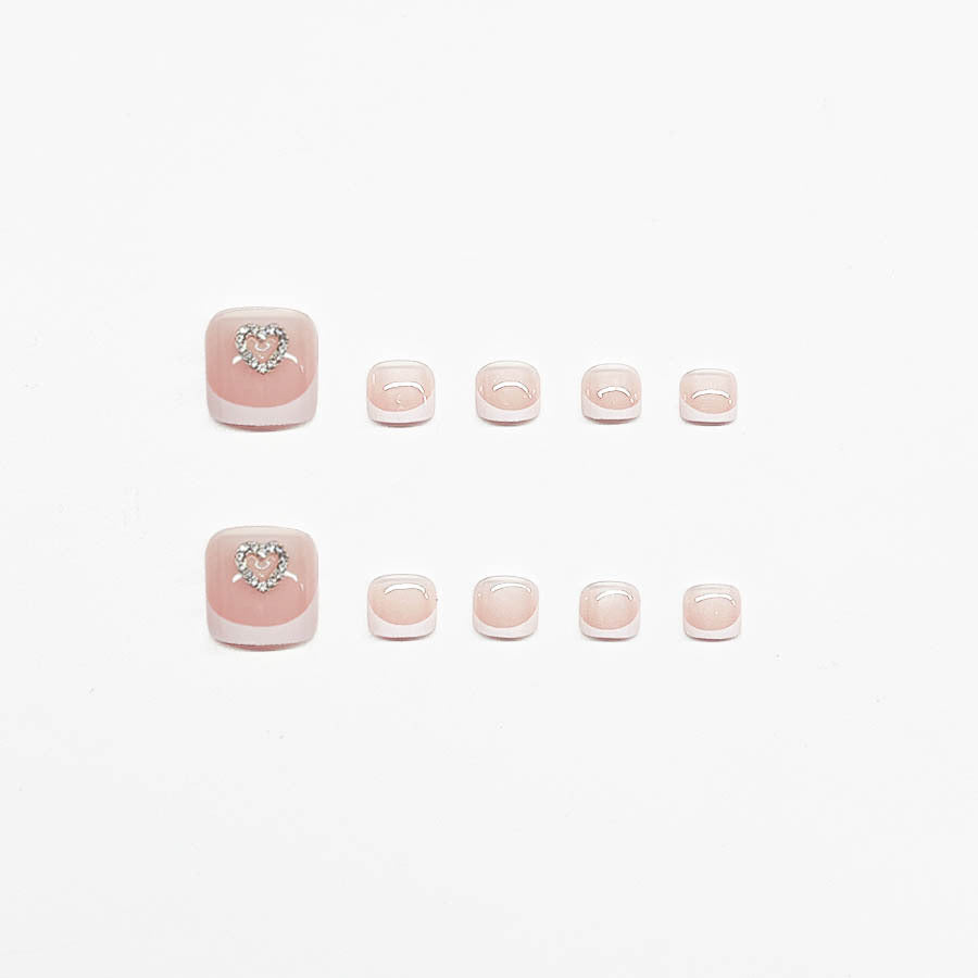 Acrylic nail set with playful heart design Kalsten