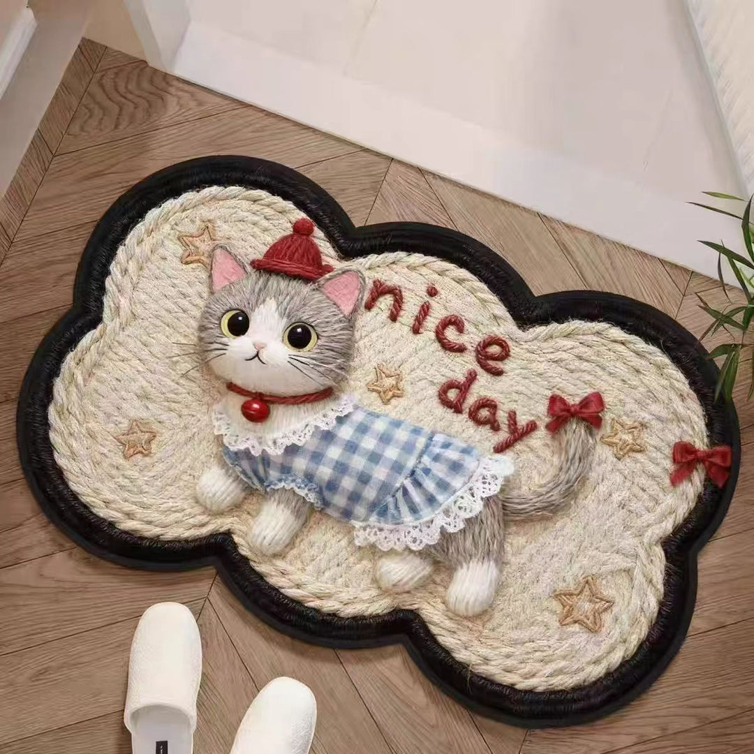Embroidered Pumpkin-Themed Area Rug