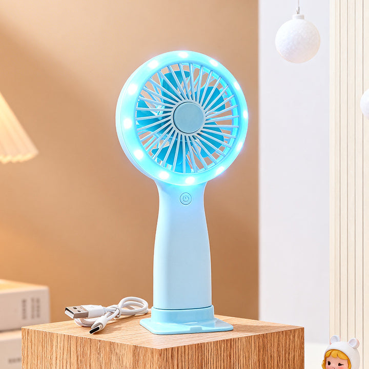 Women Portable Hand Fan with LED Light and USB Connection Kalsten