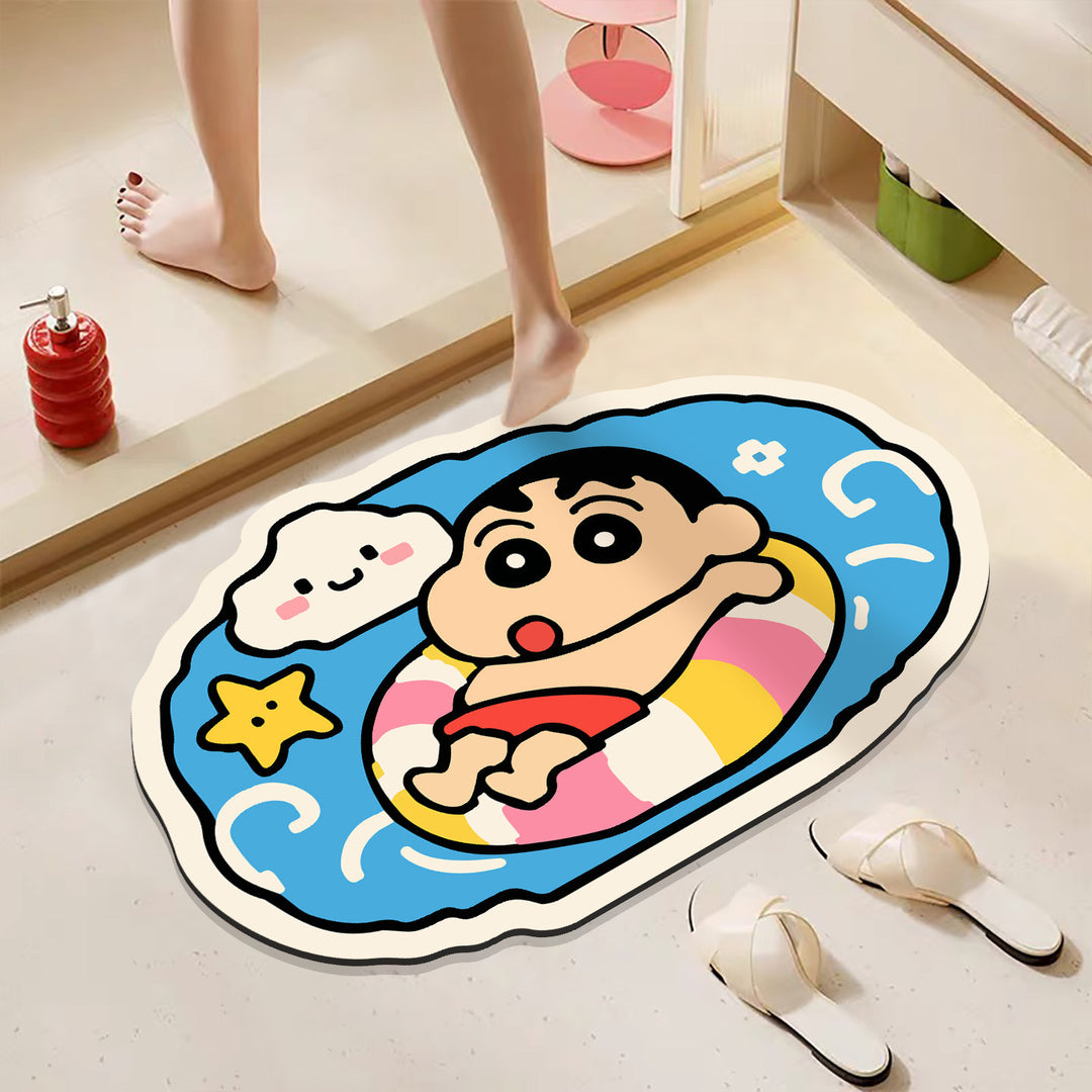 Playful Cartoon Character Bath Mat
