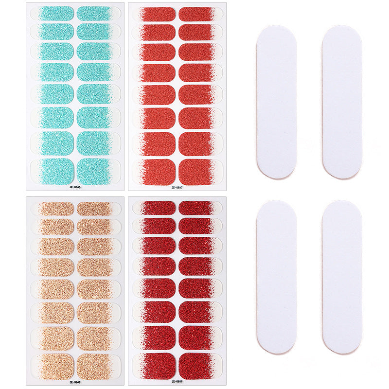 Sparkling Ombre Nail Art Wraps