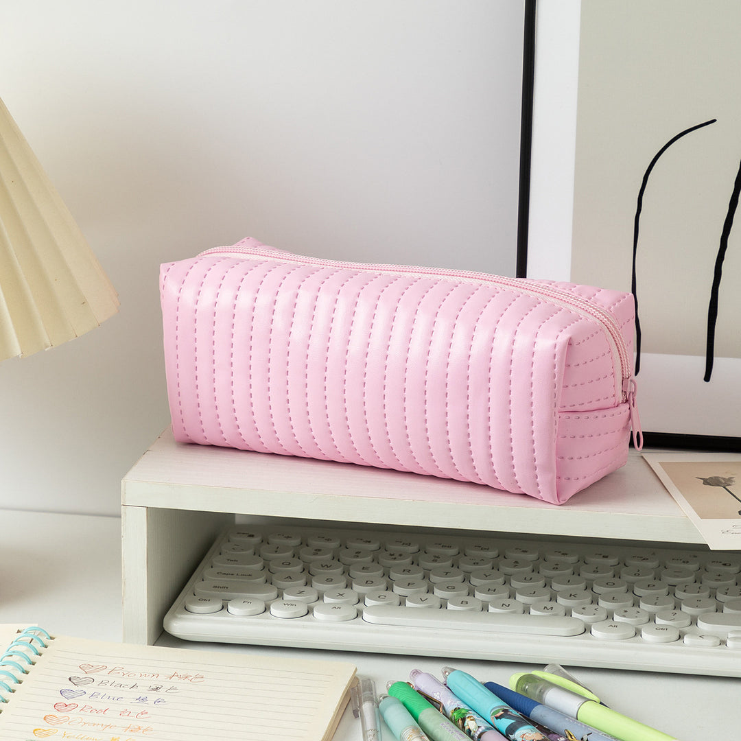 Textured Zippered Pencil Case Kalsten
