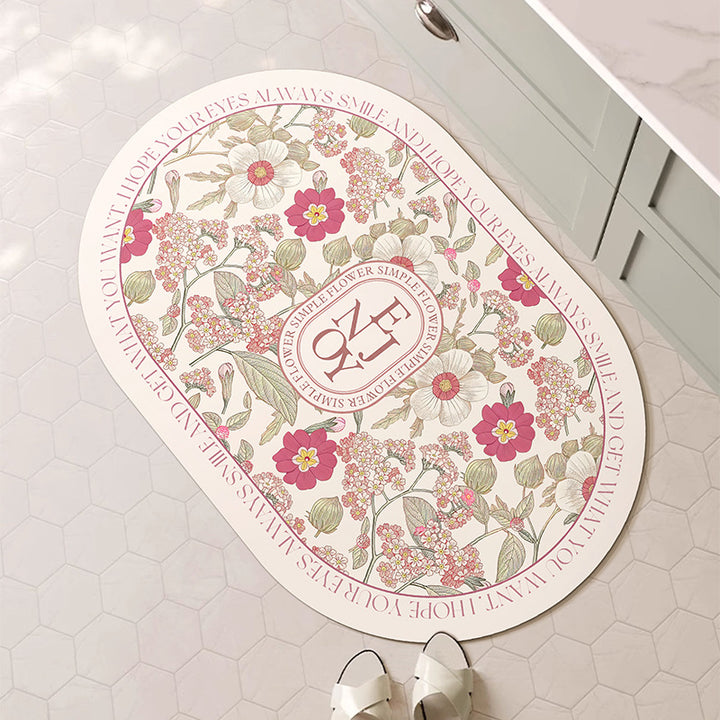 Decorative Floral Bath Mat Kalsten