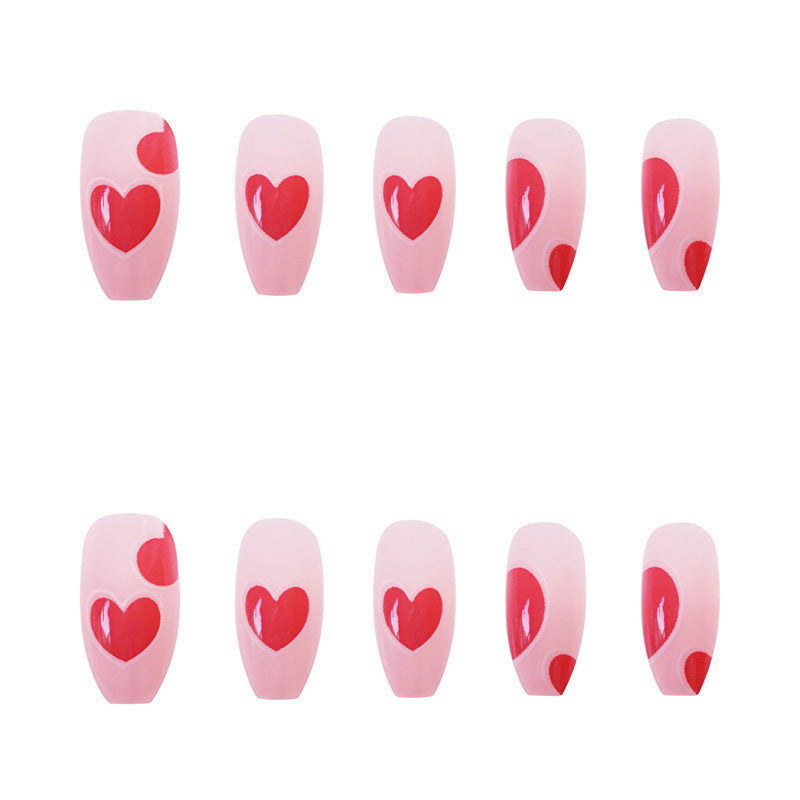 Heart-Designed Press-On Nail Set Kalsten