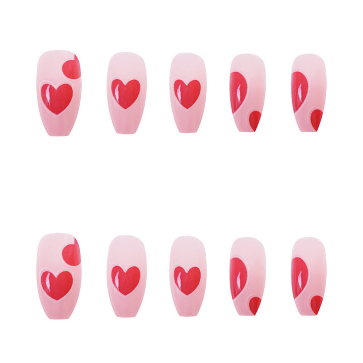 Heart-Designed Press-On Nail Set Kalsten