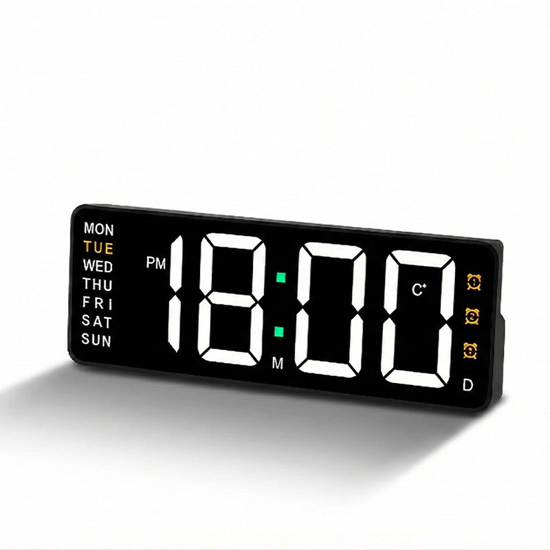 Digital wall clock with temperature and weekday display Kalsten