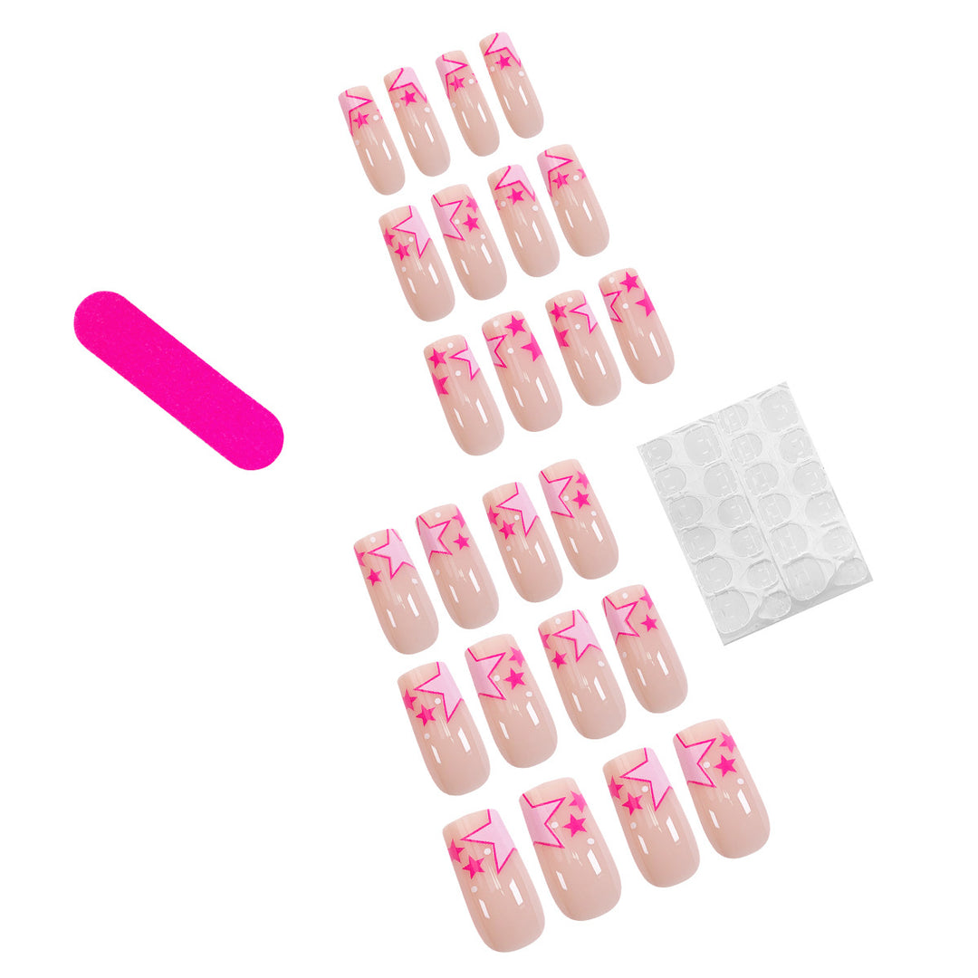 Artful nail art with neon colored stars Kalsten