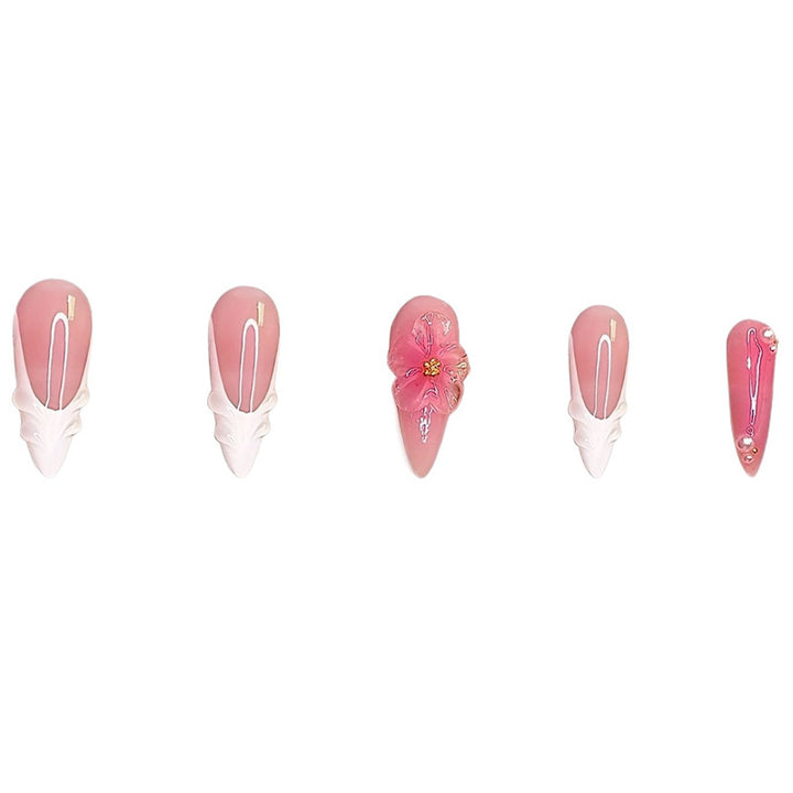 Floral 3D Press-On Nail Art Kalsten