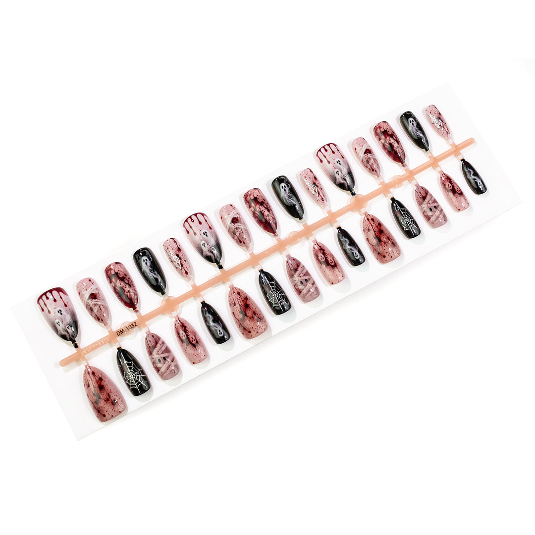 Artistic Halloween-Themed Press-On Nail Art Kalsten 1790636345