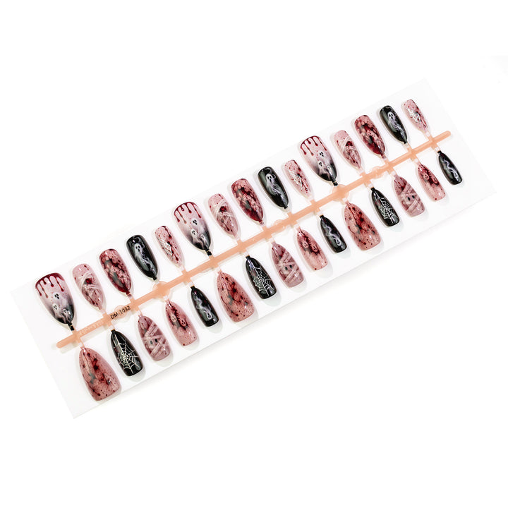Artistic Halloween-Themed Press-On Nail Art Kalsten 1790636345